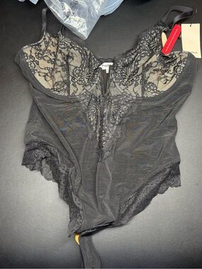 Popilush Black Lace Bodysuit Shapewear